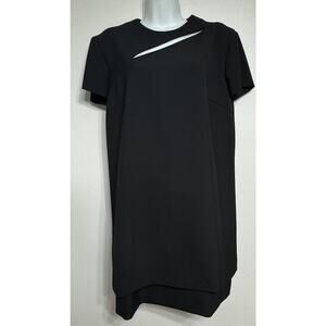Versace Collection Dress Women’s Short Sleeve Tiered-Hem Cut-Out Shift Black